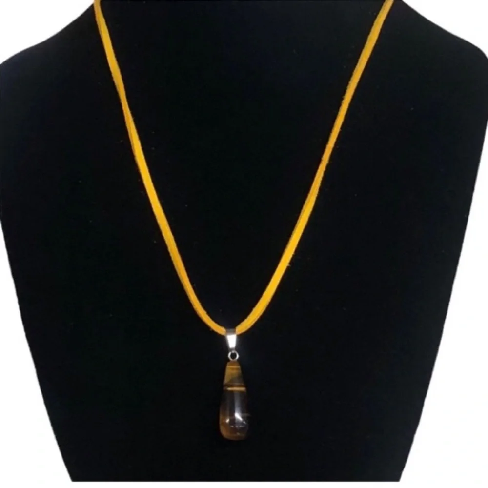 UNBRANDED NATURAL Tigers Eye STONE Teardrop
PENDANT Necklace - Picture 4 of 10